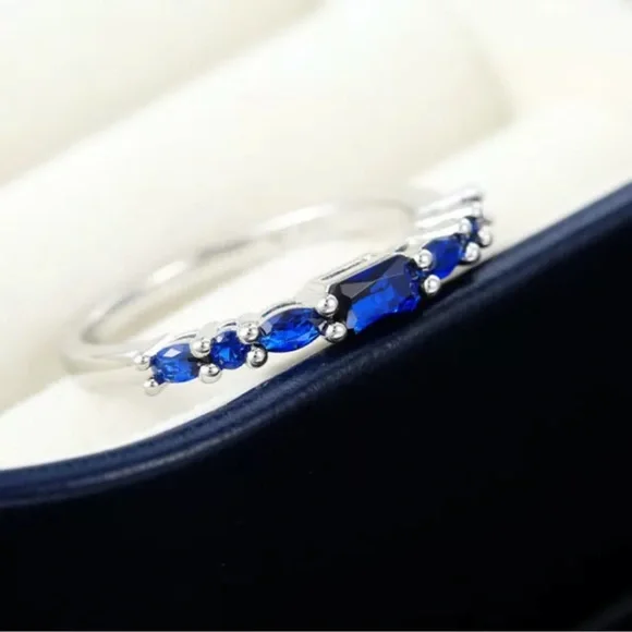 Wedding Women Rings Gifts Charm 925 Silver Jewelry Cubic Zirconia Rings - Picture 2 of 4